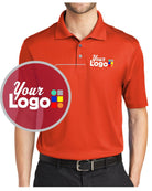 Port Authority S/S Fine Jacquard Custom Golf Shirt, color: Autumn Orange