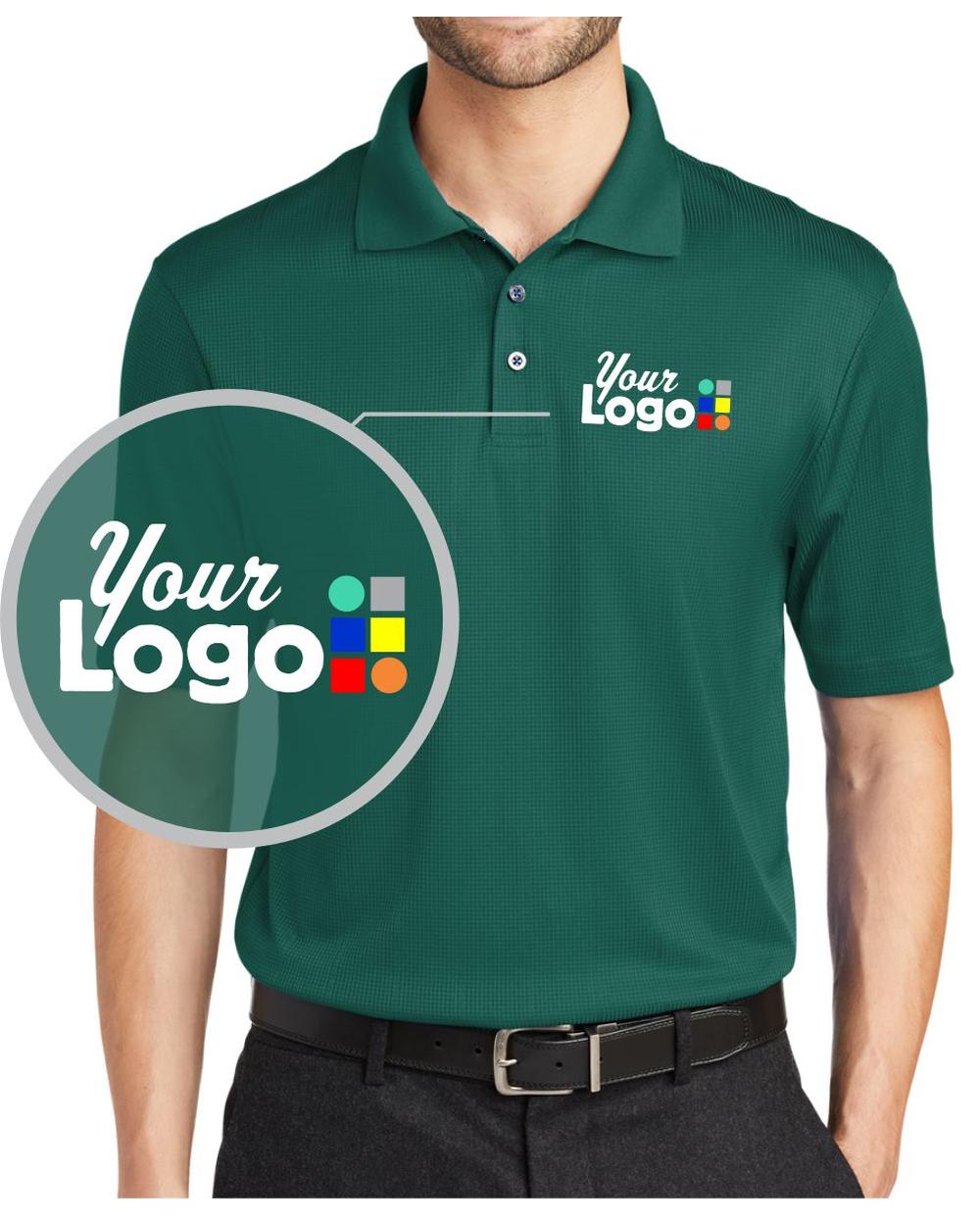 Port Authority S/S Fine Jacquard Custom Golf Shirt, color: Green Glen