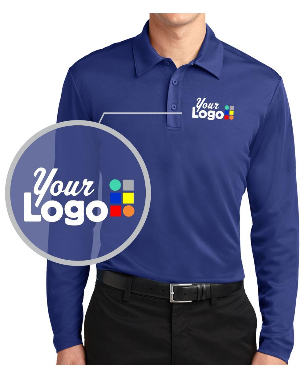 Port Authority L/S Silk Touch Custom Golf Shirt, color: Royal