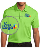 Port Authority S/S Silk Touch Performance Pocket Custom Golf Shirt, color: Lime