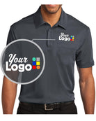 Port Authority S/S Silk Touch Pocket Custom Golf Shirt, color: Steel Grey