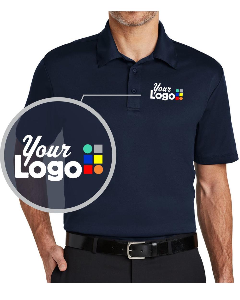 Port Authority S/S Silk Touch Custom Golf Shirt, color: Navy