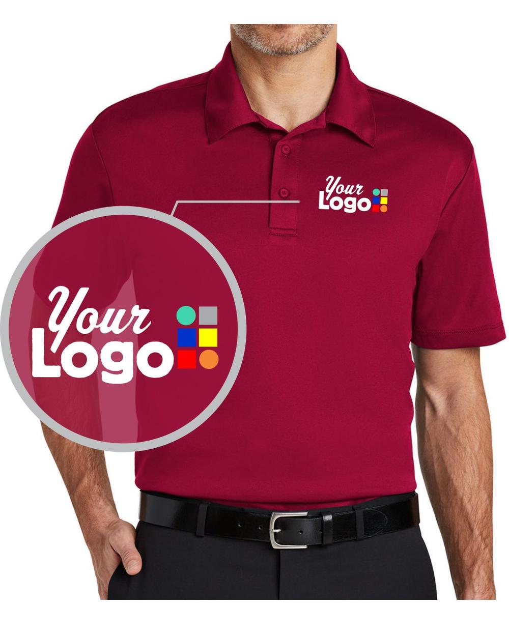 Port Authority S/S Silk Touch Custom Golf Shirt, color: Red