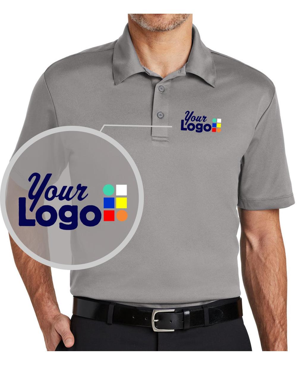 Port Authority S/S Silk Touch Custom Golf Shirt, color: Gusty Grey