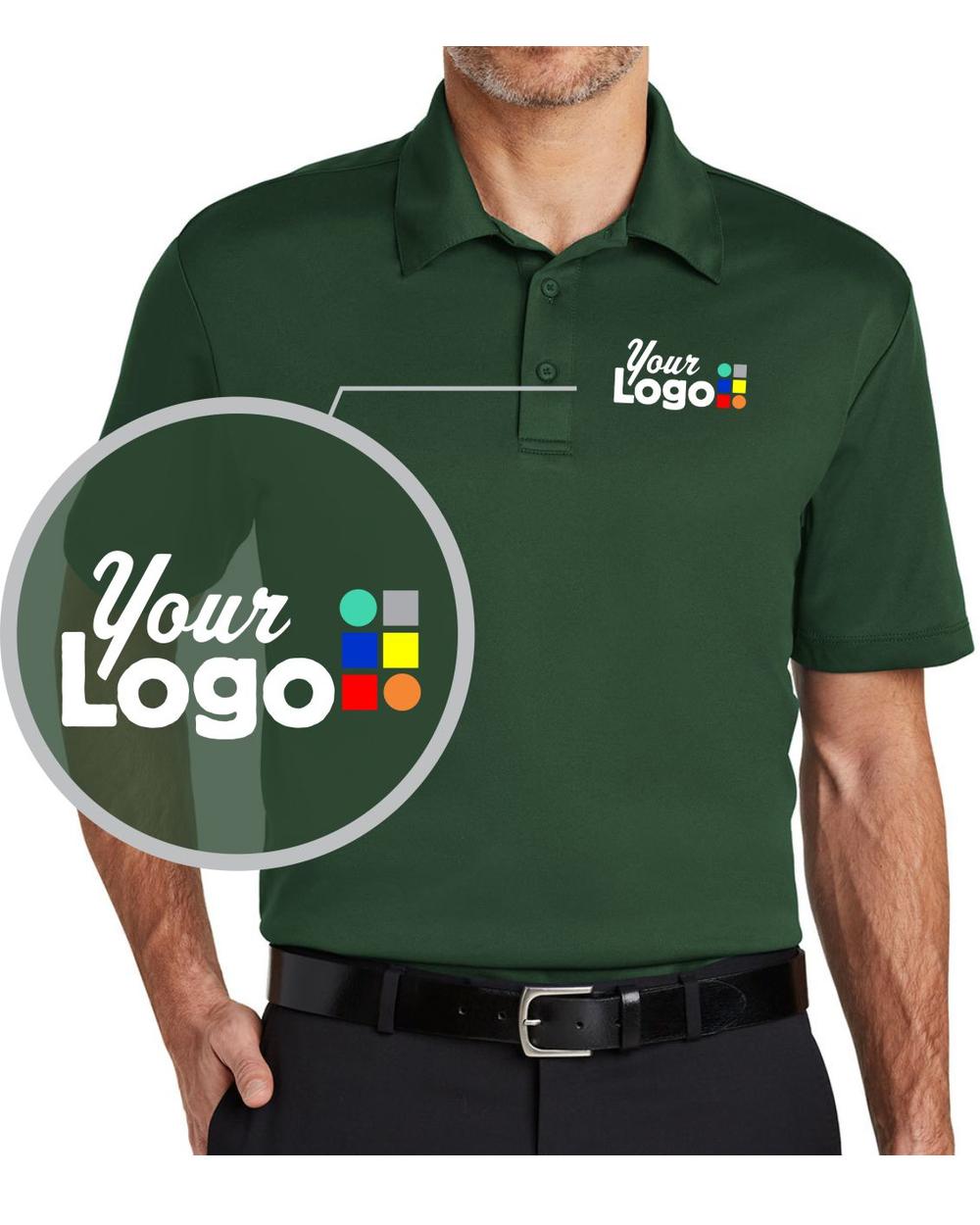 Port Authority S/S Silk Touch Custom Golf Shirt, color: Dark Green