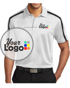 Port Authority S/S ShoulderStripe Custom Golf Shirt, color: White/Black