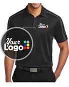 Port Authority S/S ShoulderStripe Custom Golf Shirt, color: Black/Steel Grey