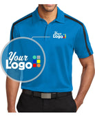 Port Authority S/S ShoulderStripe Custom Golf Shirt, color: Brilliant Blue/Black