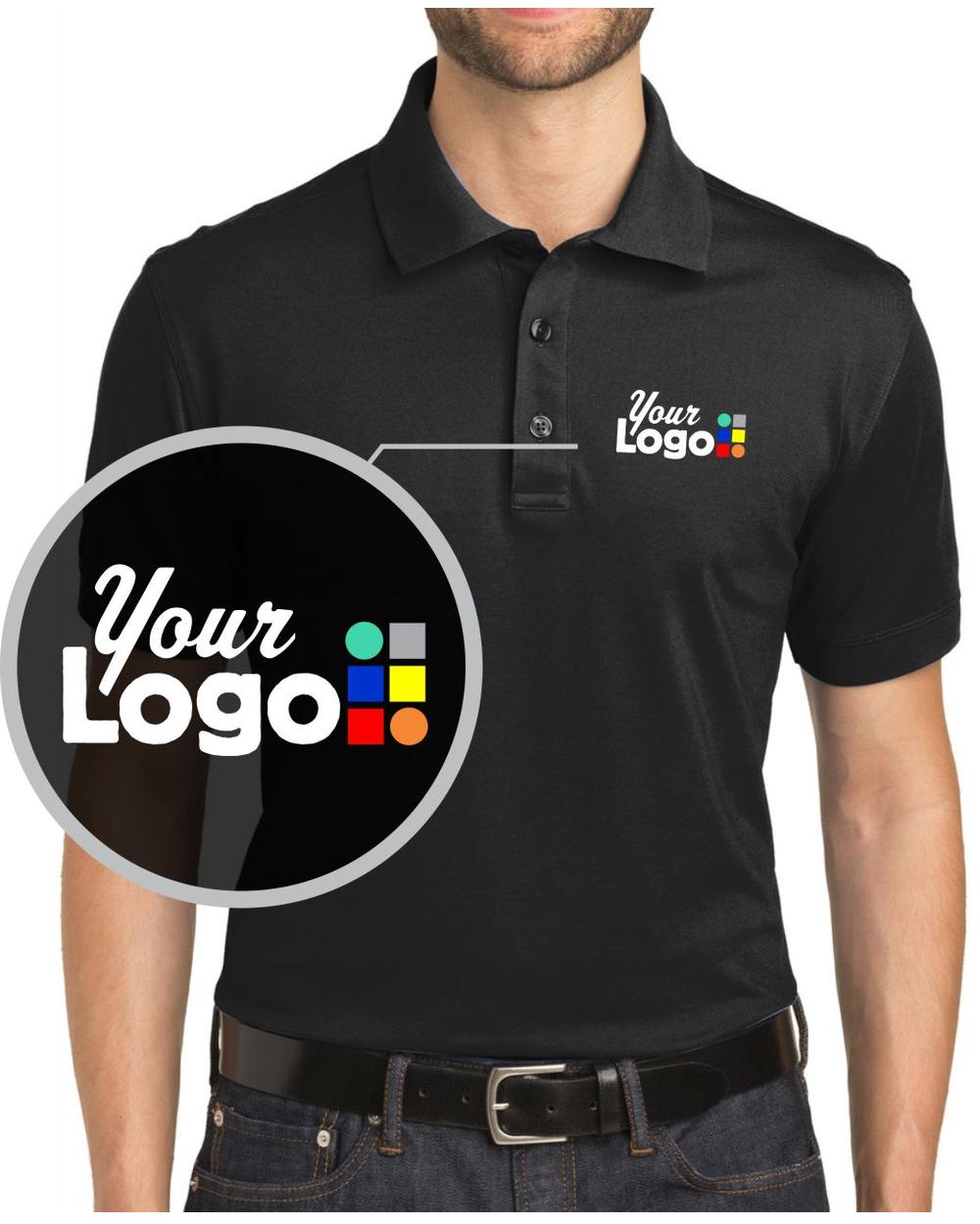 Port Authority S/S Rapid Dry-Mesh Custom Golf Shirt, color: Black