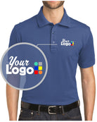 Port Authority S/S Rapid Dry-Mesh Custom Golf Shirt, color: Moonlight Blue