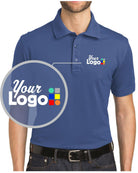 Port Authority S/S Rapid Dry-Mesh Custom Golf Shirt, color: Moonlight Blue