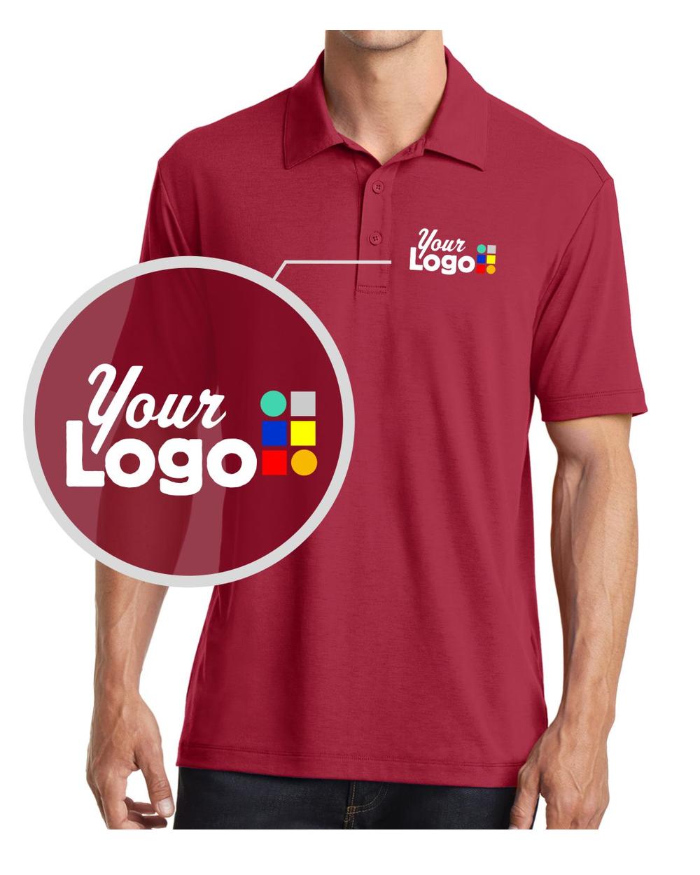 Port Authority S/S Cotton-Touch Performance Custom Golf Shirt, color: Chili Red