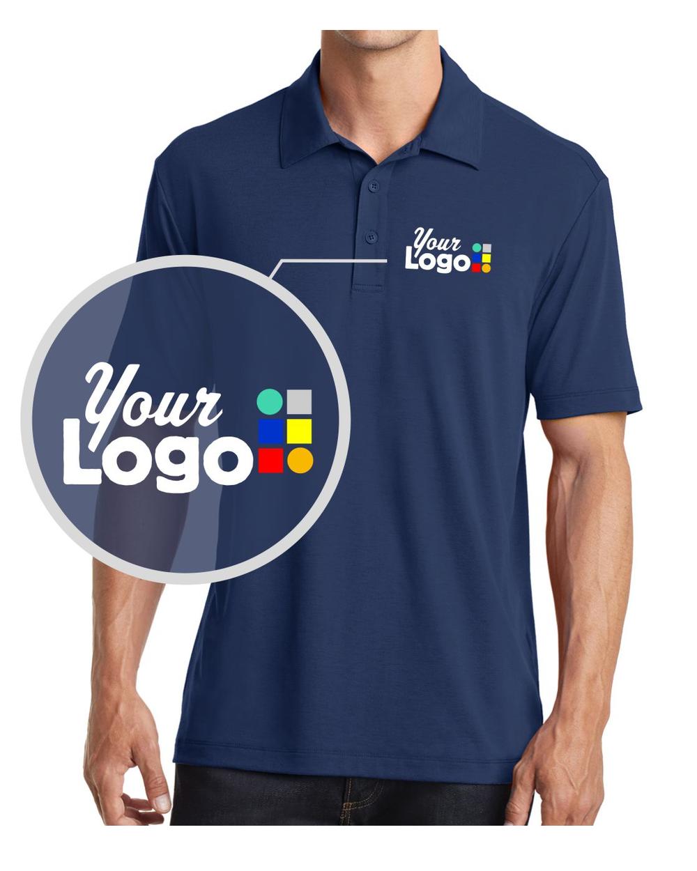 Port Authority S/S Cotton-Touch Performance Custom Golf Shirt, color: Estate Blue