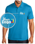 Port Authority S/S Diamond Jacquard Custom Golf Shirt, color: Blue Wake