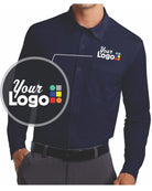 Port Authority L/S Dimension MicroPique Custom Shirt, color: Dark Navy