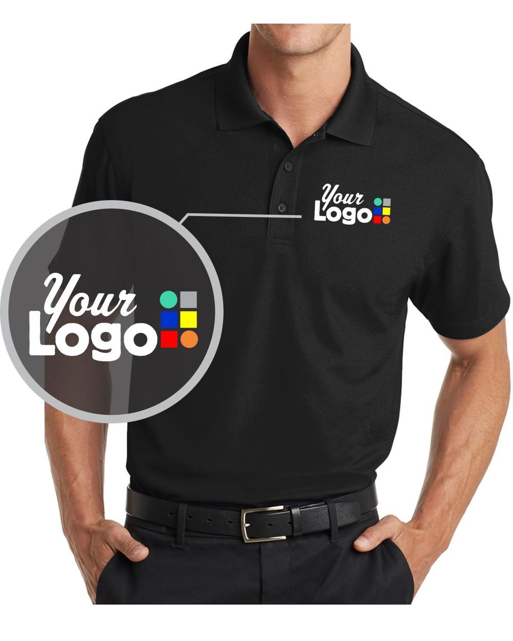 Port Authority S/S DryZone Grid Custom Golf Shirt, color: Black