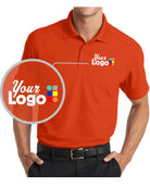 Port Authority S/S DryZone Grid Custom Golf Shirt, color: Autumn Orange