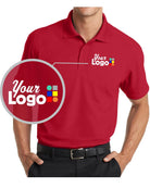 Port Authority S/S DryZone Grid Custom Golf Shirt, color: Engine Red