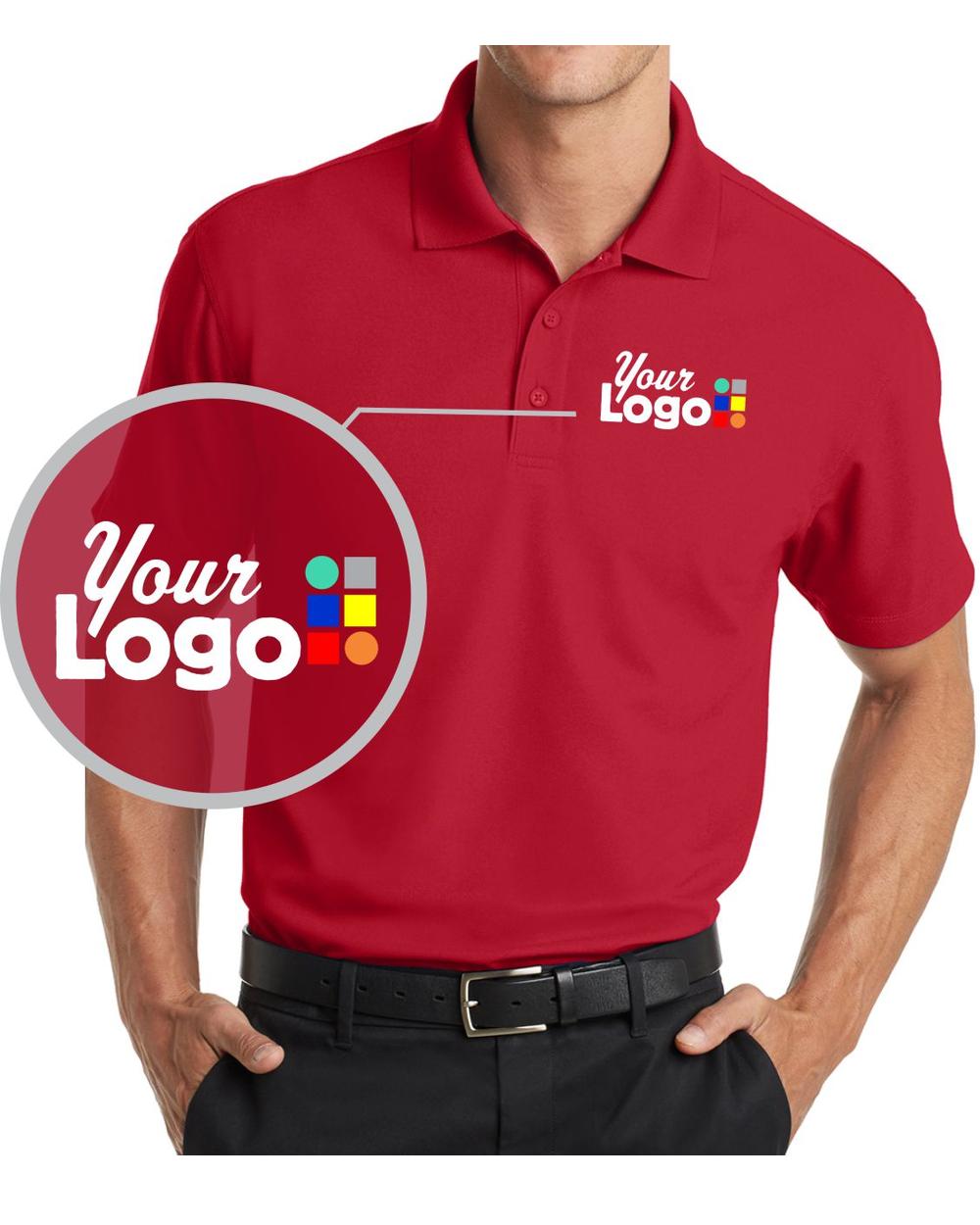 Port Authority S/S DryZone Grid Custom Golf Shirt, color: Engine Red