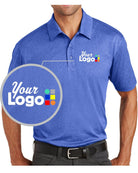 Port Authority S/S Trace Heather Custom Golf Shirt, color: True Royal Heather