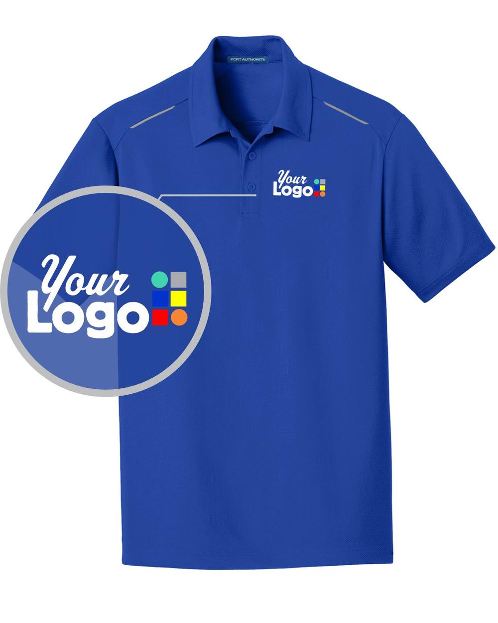 Port Authority S/S Pinpoint Mesh Custom Golf Shirt, color: True Royal