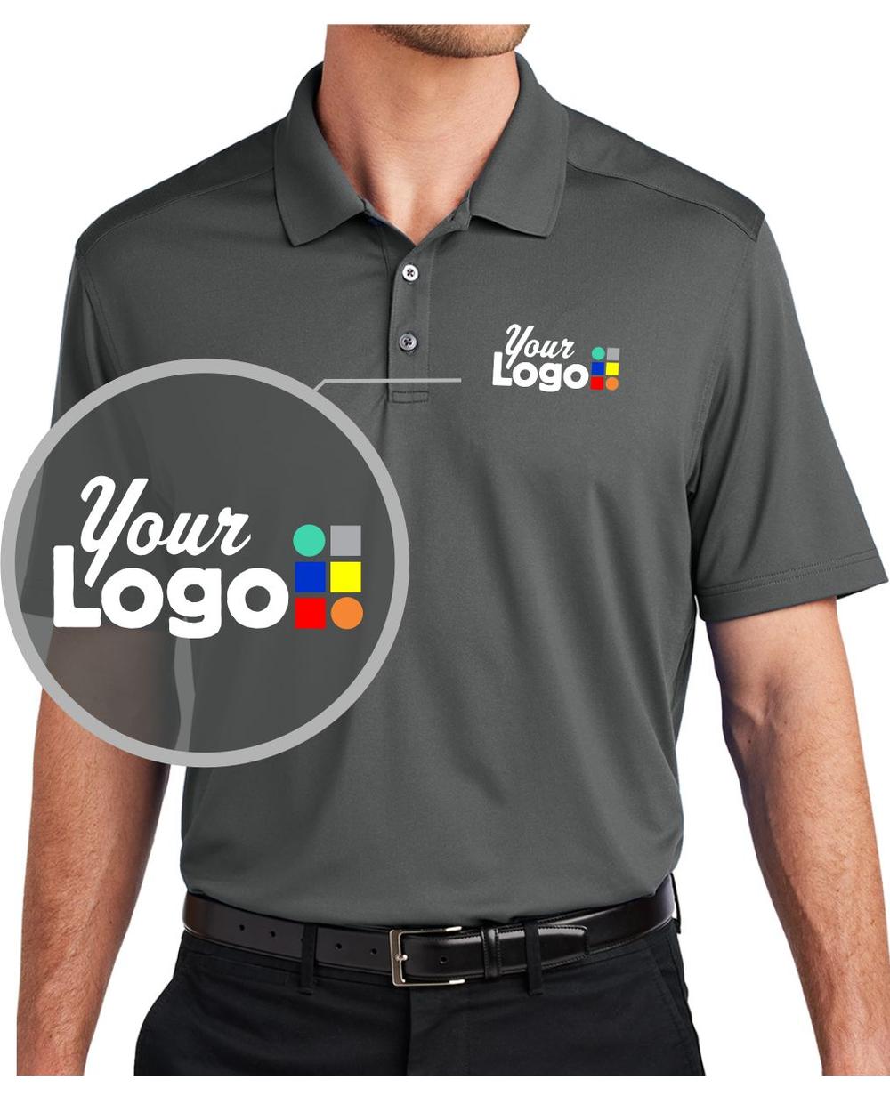 Port Authority S/S City Stretch Flat Custom Golf Shirt, color: Graphite