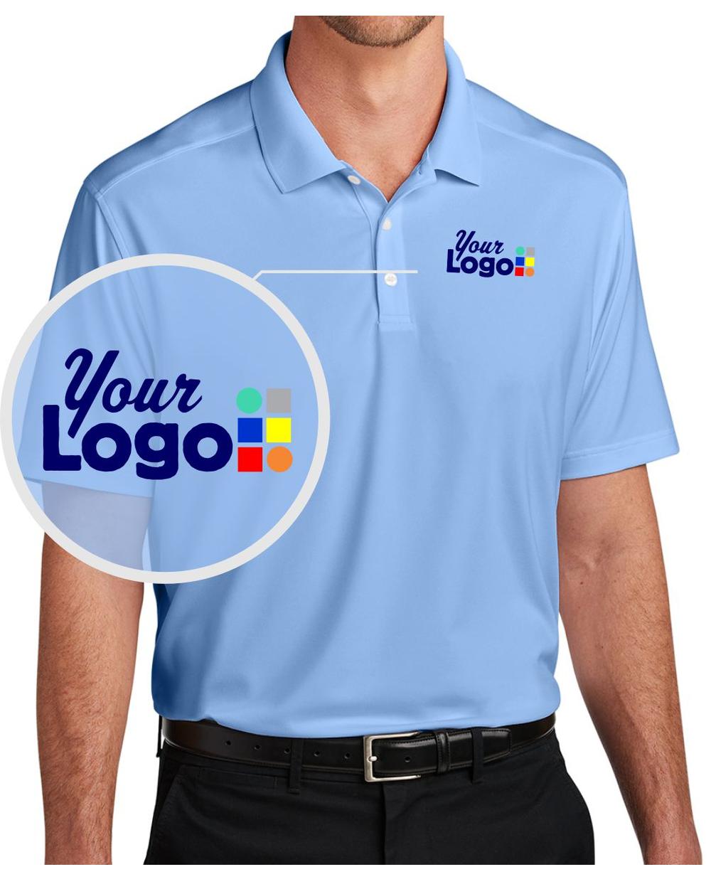 Port Authority S/S City Stretch Flat Custom Golf Shirt, color: Swiss Blue