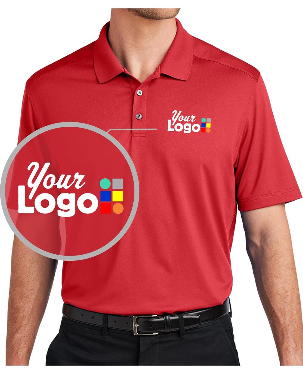 Port Authority S/S City Stretch Flat Custom Golf Shirt, color: Engine Red