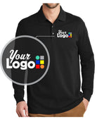 Port Authority L/S EZCotton Custom Golf Shirt, color: Black