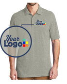 Port Authority S/S EZCotton Custom Golf Shirt, color: Oxford Heather