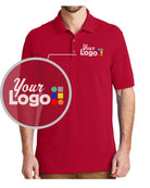 Port Authority S/S EZCotton Custom Golf Shirt, color: Apple Red