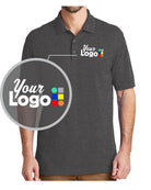 Port Authority S/S EZCotton Custom Golf Shirt, color: Charcoal Heather