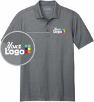 Port Authority S/S Fine Pique Blend Custom Golf Shirt, color: Charcoal Heather