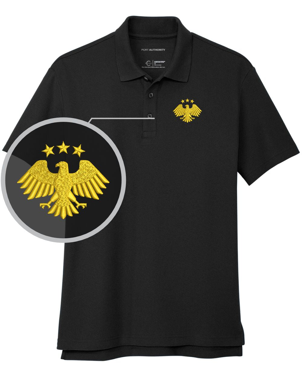 Port Authority S/S Honoring Syria's Second Independence Golf Shirt, color: Black