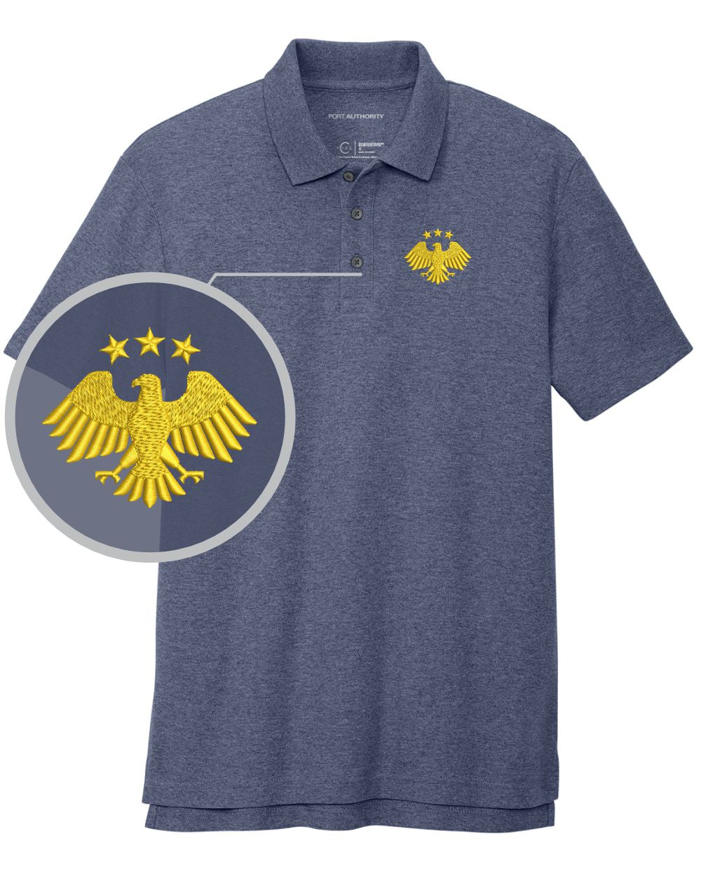 Port Authority S/S Honoring Syria's Second Independence Golf Shirt, color: Navy Heather