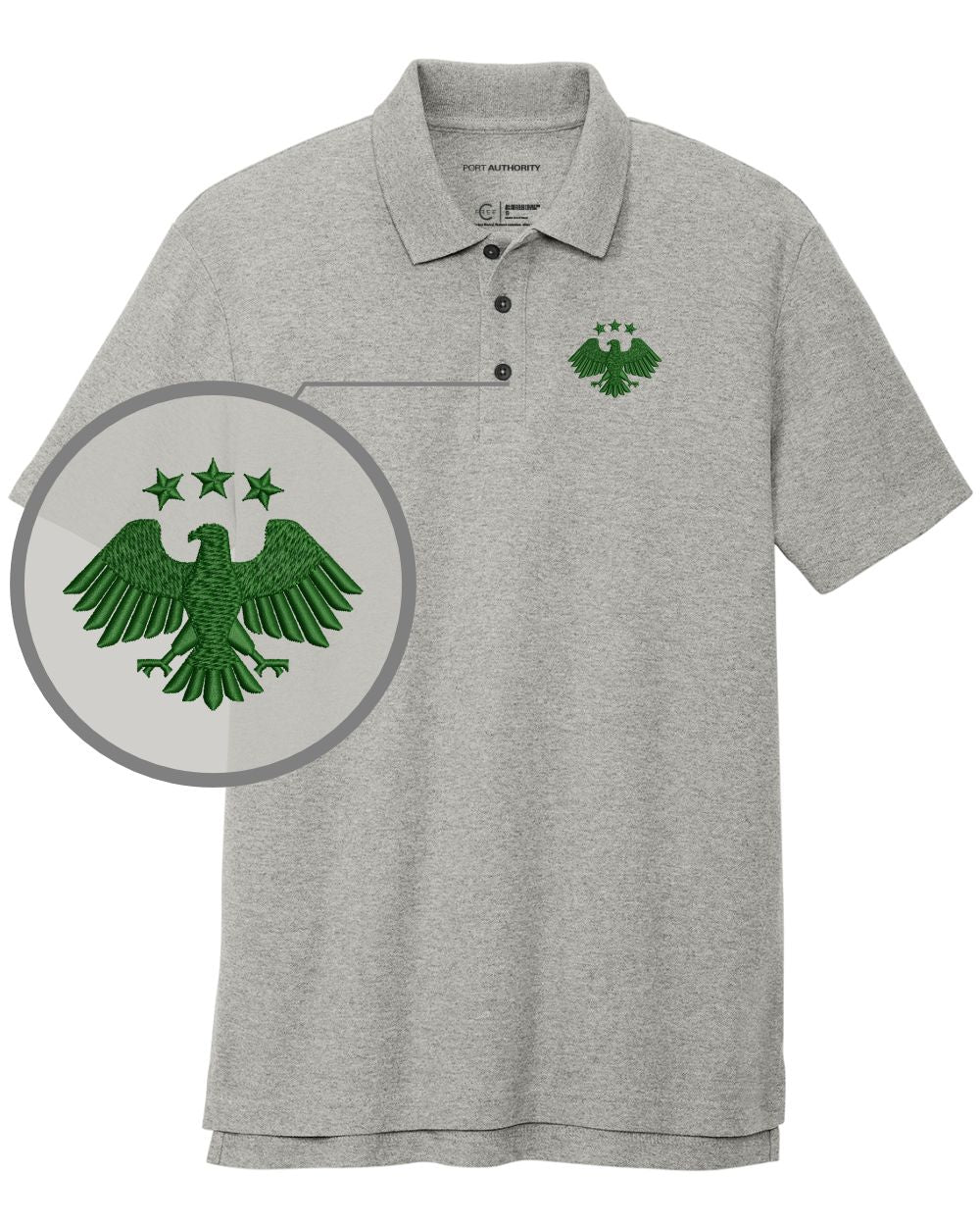 Port Authority S/S Honoring Syria's Second Independence Golf Shirt, color: Deep Smoke Heather