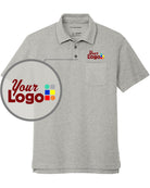 Port Authority S/S C-Free Cotton Blend Pique Pocket Custom Golf Shirt, color: Deep Smoke Heather