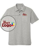 Port Authority S/S C-Free Cotton Blend Pique Pocket Custom Golf Shirt, color: Deep Smoke Heather