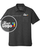 Port Authority S/S C-Free Cotton Blend Pique Pocket Custom Golf Shirt, color: Charcoal Heather