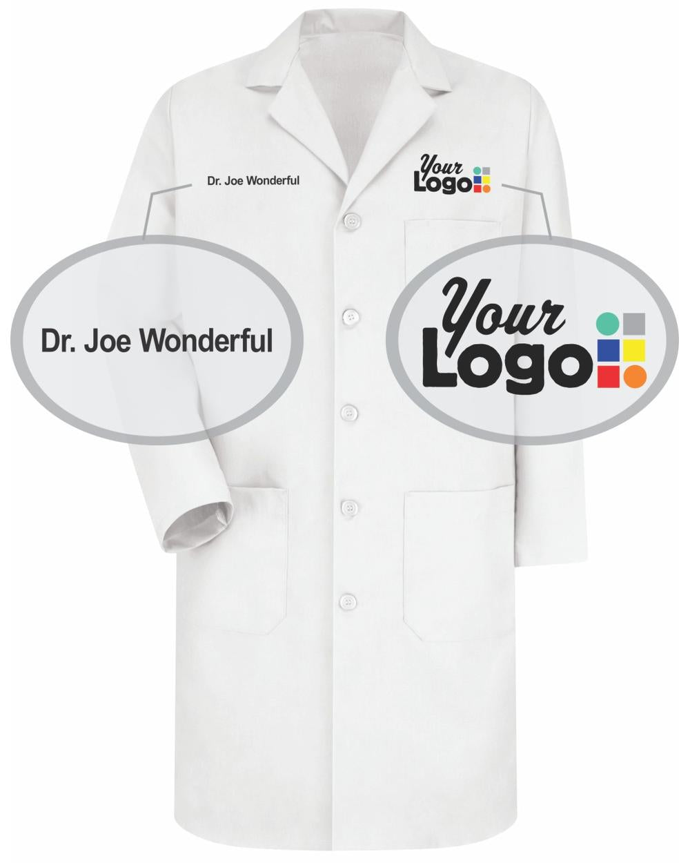 Men's Classic Custom-Medical Coat, color: White