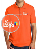 Port & Company S/S Core Blend Custom Golf Shirt, color: Safety Orange