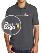 Port & Company S/S Core Blend Custom Golf Shirt, color: Charcoal