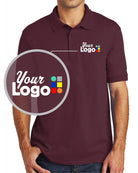 Port & Company S/S Core Blend Custom Golf Shirt, color: Athletic Maroon