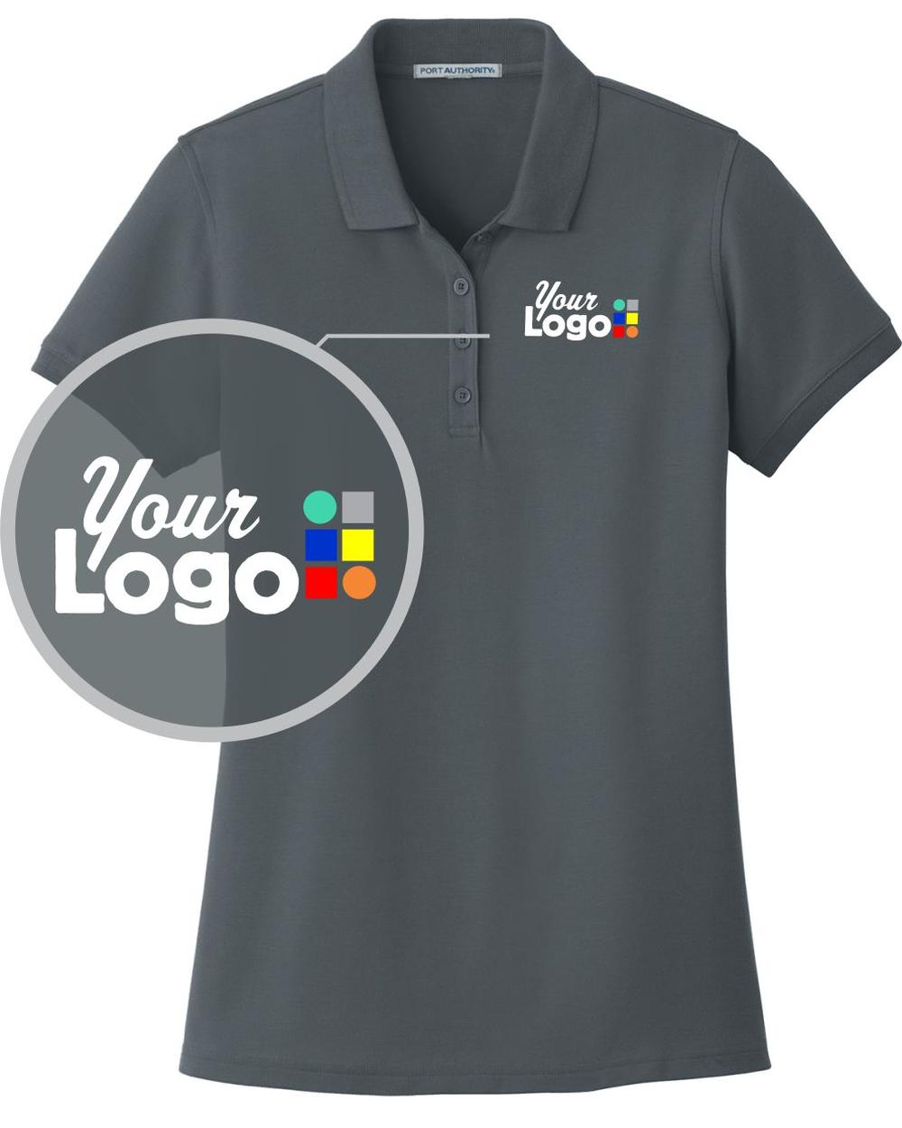 Port Authority S/S Core Classic Pique Custom Golf Shirt, color: Graphite