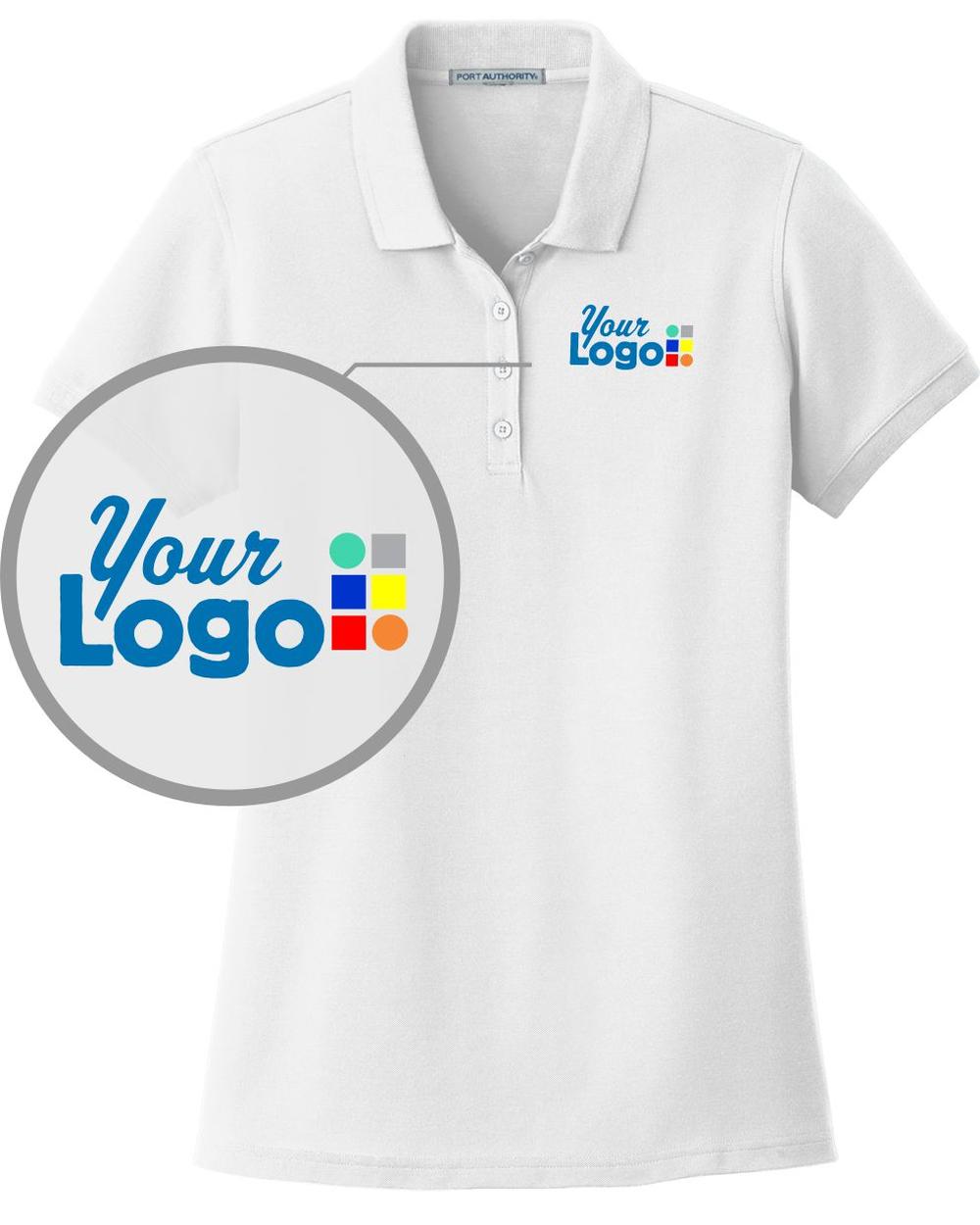 Port Authority S/S Core Classic Pique Custom Golf Shirt, color: White