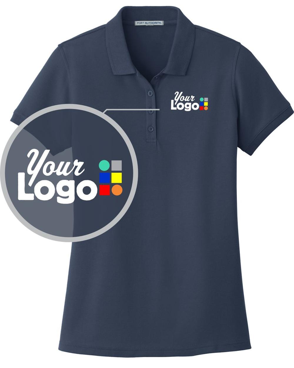 Port Authority S/S Core Classic Pique Custom Golf Shirt, color: River Blue Navy