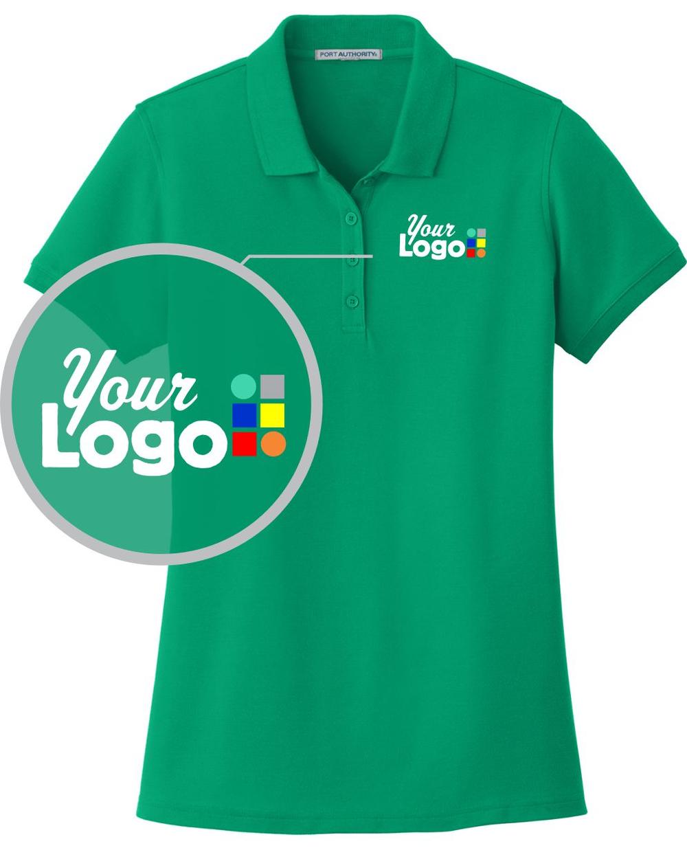 Port Authority S/S Core Classic Pique Custom Golf Shirt, color: Bright Kelly Green