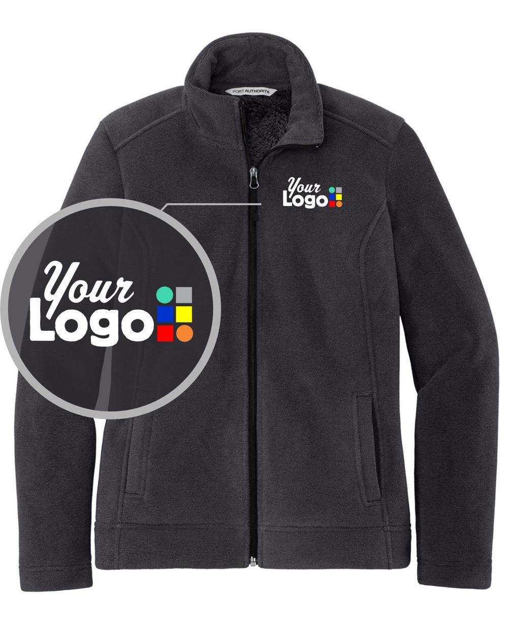 Women's Ultra Warm Brushed Fleece Custom Jacket, color: Graphite/Deep Black