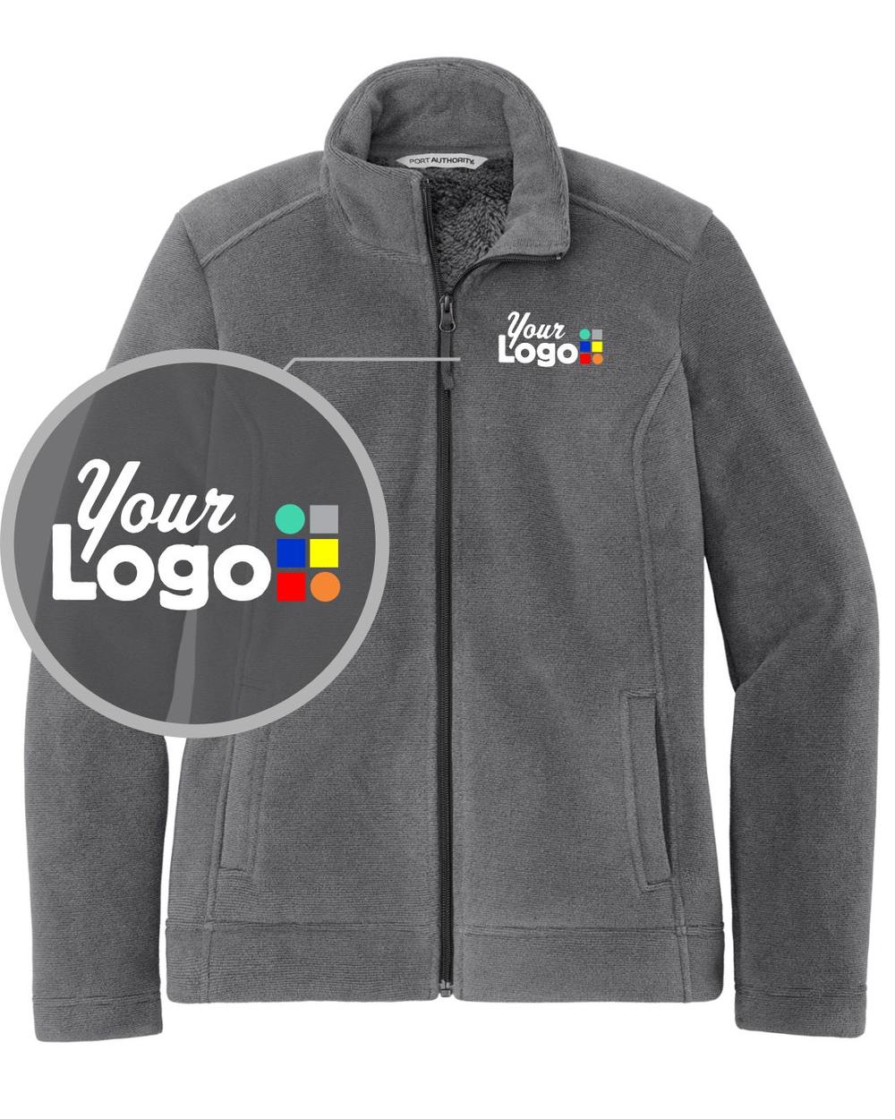 Women's Ultra Warm Brushed Fleece Custom Jacket, color: Gusty Grey/Sterling Grey