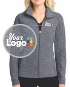 Port Authority Heather Microfleece Custom Jacket, color: True Navy Heather